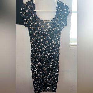 Black dress with white flowers